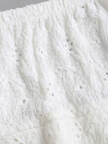 Sweetra Sexy Sleeveless Spaghetti Strap Knit Jacquard Contrast Lace + Ruffle Hem Mini Skirt Two Pieces Set, Bohemian Style For Summer Vacation - Pink - View 3