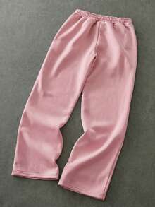 Manfinity Roghcode Men's Numeric Print Drawstring Waist Pocket Casual Pants - Pink - View 5