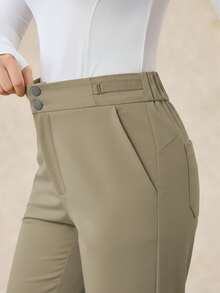 OutZeal 女式无 PFC 防水弹力尼龙可调节编织腰带喇叭裤户外徒步露营裤 - 卡其色 - 查看 9