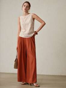 MOTF PREMIUM 女士重工刺绣无袖上衣 - 杏色 - 查看 1