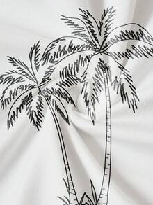 Manfinity RSRT Men's Vacation Casual Tropical Print White Short Sleeve T-Shirt - White - View 6