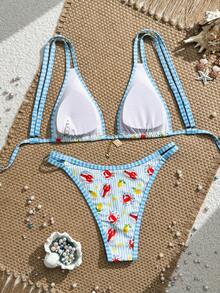 Swim Mod New Sexy & Sweet Double Strap Women's Swimsuit Set, Spring/Summer - Multicolor - View 2