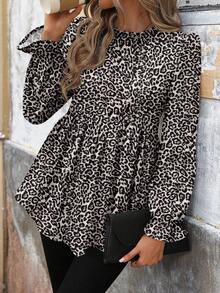 SHEIN LUNE Women's Casual Printed Basic Shirt, Autumn/Winter - Multicolor - View 5