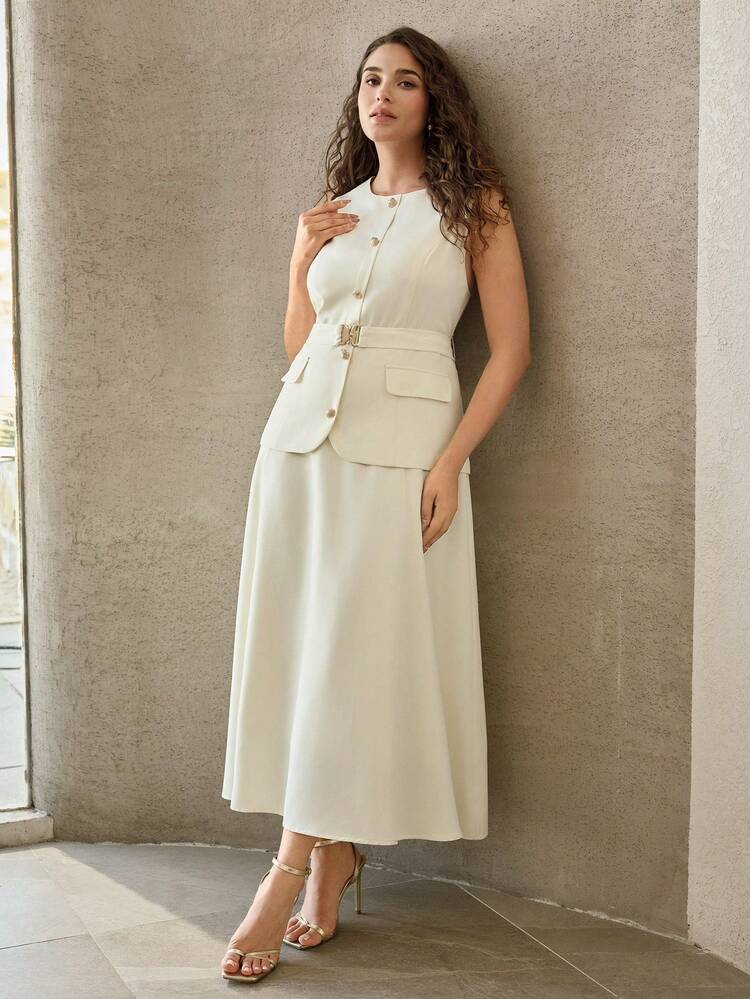 PLUS SIZE ELEGANT OFFICE BLAZER DRESS