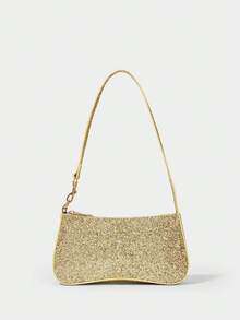 SHECARRY Women's Fashionable Elegant BLINGBLING Glitter Shoulder Bag - Gold - View 3