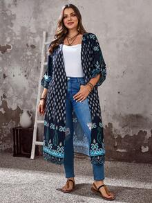 EMERY ROSE Áo khoác dài tay in họa tiết tối giản cỡ lớn dành cho nữ, thích hợp cho mùa hè/kỳ nghỉ xuân, phong cách đồng quê. - Nhiều màu - Xem 6