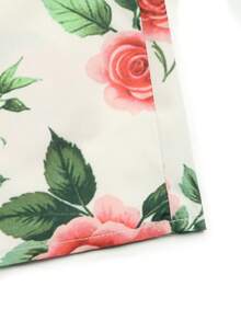 GlowEve Elegant Commuter Floral Print Skirt - Red - View 5