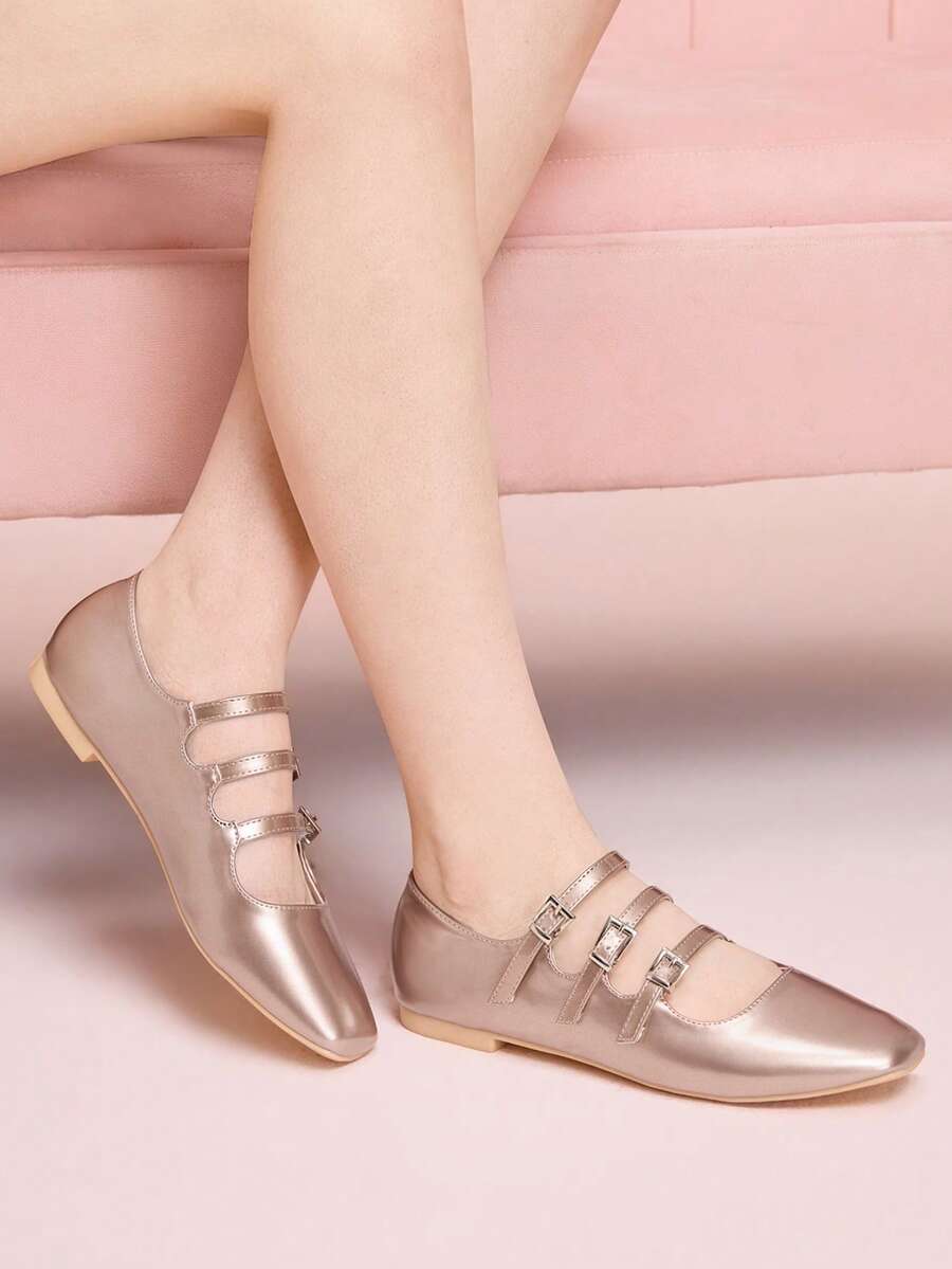 CUCCOO DOLLMOD 女士搭扣设计休闲百搭鞋 - 玫瑰金 - 查看 1