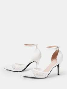 CUCCOO HITCHD Women Heeled Sandals Valentine's Day Elegant Shoes - White - View 11
