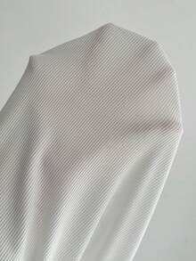 GlowEve 女士夏季针织弹力修身蕾丝拼接镂空V领短袖休闲优雅T恤，蕾丝饰边随机裁剪 - 白色 - 查看 7