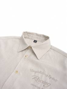 SWAVVY Men's Casual Shirt, Campus Style, Fashion Versatile For Daily Wear, Dating, Family, Retro - Apricot - View 4