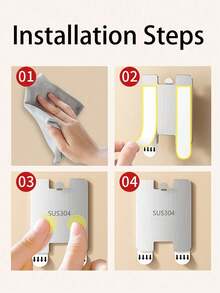 1/3/6Pcs Stainless Steel Traceless Nail-Free Hook Multifunctional Picture Hook Photo Frame Fixed Punch-Free Album Hook - Multicolor - View 10