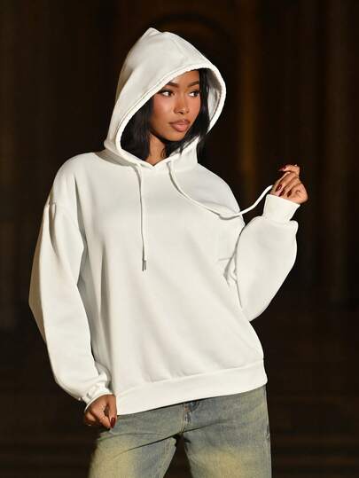 Mima John 女士休闲简约蝴蝶结和樱桃印花宽松连帽厚款运动衫