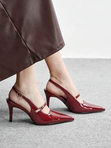 CUCCOO BIZCHIC 女士时尚性感高跟鞋 - 酒紅色 - 查看 3