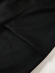 SHEIN 青少年男孩 Y2K 1件式寬鬆星形圖案休閒直筒運動長褲，黑色寬腿褲，返校季、夏季、街頭風、海灘、秋冬冬季 - 黑色 - 查看 8