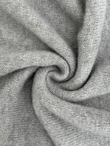 SHEIN Raffinéa Women's Grey V-Neck Sleeveless Fashionable Minimalist Versatile Knit Dress, Spring/Summer - Grey - View 8