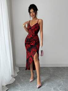 Rafferiza New Rose Print Slip Dress For Women - Multicolor - View 7