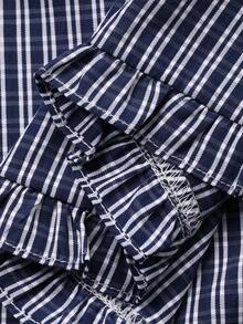 DAZY Young Girl Contrast Lace Button Design Striped 2 In 1 Camisole - Blue - View 9