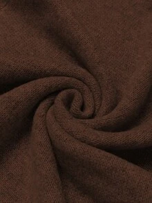 Franclia Autumn/Winter New Loose Versatile 3D Floral Crew Neck Sleeveless Knit Vest Paired With A-Line Knit Midi Skirt Women 2-Piece Set - Coffee Brown - View 5