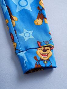 SHEIN | PAW Patrol Young Boy Comfortable Dog Print Long Sleeve Top And Pants Pajama Set, Autumn - Blue - View 7