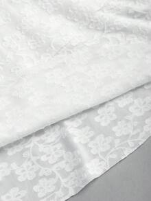 Sweetra 法式蕾丝性感蛋糕裙A字迷你裙，夏季女裙 - 白色 - 查看 6