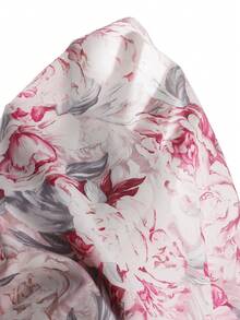 Vestido casual holgado con cuello en V y estampado floral para niña, adecuado para uso diario, vacaciones y festivales tradicionales - Rosa - Ver 5