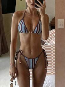 Bonvoyette 新款复古条纹性感两件式女式泳衣 - 彩色 - 查看 1