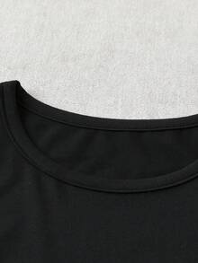 GlowEve 女士休闲蝴蝶图案圆领无袖背心，夏季 - 黑色 - 查看 3