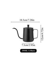 1pc 350ml/600ml 304 Stainless Steel Coffee Pot With Lid, Drip Coffee Maker, Coffee Making Tool, Learning Supplies (Black/Silver)