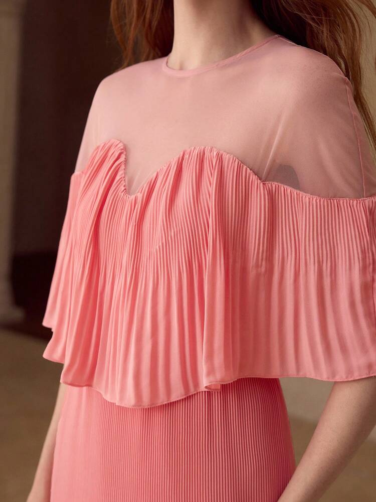 WOMEN'S ROMANTIC ELEGANT RUFFLE HEM DRESS, SPRING/SUMMER