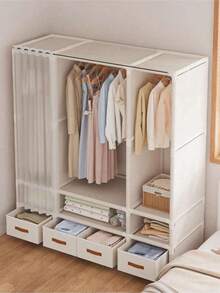 Practical And Elegant Bedroom Wardrobe, Floor Standing Clothes Rack, Sturdy Hanging Garment Rack, Luxury High Capacity Wardrobe, Easy Assembly Clothes Storage Cabinet, Apparel, Pants, Quilt Storage, Multiple Sizes And Styles Available, Large Capacity And Easy Assembly - Multicolor - View 6