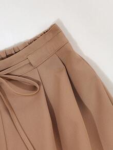 SHEIN Franclia Women's Casual Minimalist Versatile Fashion Suit Pants - Khaki - View 5