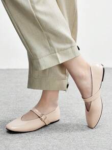 CUCCOO BIZCHIC Women's Fashion Commuter Versatile Casual Mary Jane Flat Shoes For Christmas - Light apricot - View 4