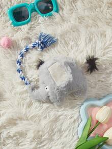 PETSIN 1pc Hemp Rope Grinding Dog Toy With Sound Training, Bite Resistant Toy, Teddy Bear, Small Dog, Pet Dog Toy, Simulation Elephant, Simulation Animal Toy - Multicolor - View 11