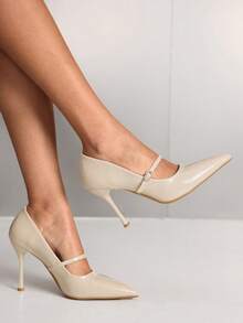 CUCCOO SZL Women Shoes Women's Pointed Stiletto Apricot Women's High Heel Shoes Fashion Sexy Party Banquet Nightclub Fashion Simple High Heel Women's Shoes Valentine's Day - Beige - View 3