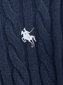 HIMLAND Men's Fashionable Versatile Crew Neck Long Sleeve Sweater, Autumn/Winter Men's Jumpers Cable Knit Sweater Men Men Navy Blue Outfit Navy Blue Sweater Polo Sweater - Navy Blue - View 7