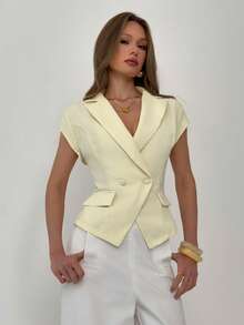 Aloruh Women Blazers, Modest,Graduation,Teacher For Women,Back To School In Fall/Winter - Yellow - View 6