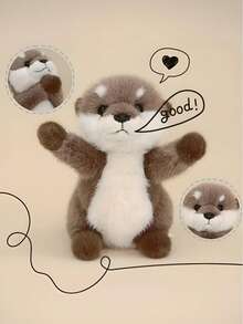 POKOJA LAND 可爱水獭造型毛绒玩具，填充水獭，触感柔软，非常适合作为送给女朋友的礼物，是女孩的理想之选，生日、节日、派对礼物，毛绒玩具收藏装饰品 - 彩色 - 查看 4