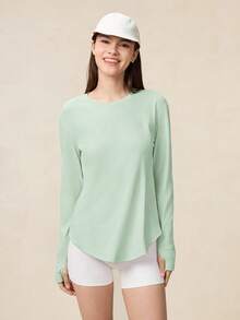 OutZeal Dam Utomhuströja Vandringstopp med långärmad UV-skydd och sval känsla i sidfickan med tumhål - Grön - Visa 5