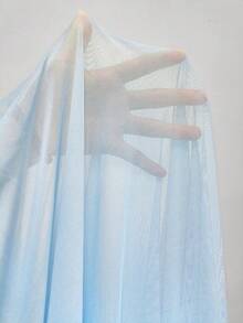 SHEIN Unity 一件酒红色交叉露背网纱连体衣，休闲街头风派对夜店装，浪漫别致，适合圣诞节、新年、情人节等场合。 - 藍色 - 查看 8