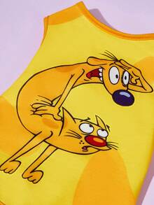 Nick 90s | SHEIN 90er Jahre modischer Hunde-Cartoon-Muster Haustier Tanktop, für Katzen und Hunde, in den Größen XXS bis XXXXXL erhältlich, von extra klein bis extra groß - Gelb - Übersicht 8