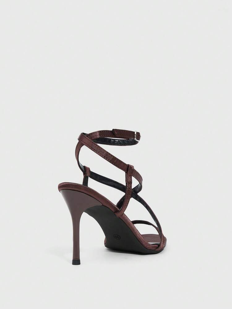 CUCCOO SZL Women's Pointed Toe Buckle Design Fashion High Heel Sandals For Daily Wear