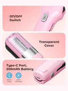 JMMO 电动理发器自动分叉修剪器干裂头发全剪电动美发器带负离子功能 - 粉色 - 查看 7