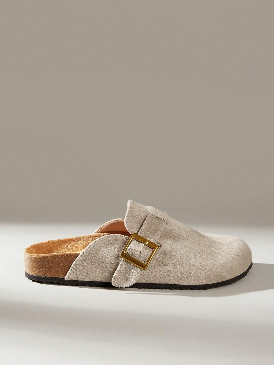 Solecia Sapatos femininos casuais versáteis para o dia a dia, com fivela e modelo baixo. - Cinza - Ver 1