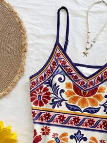 Soleia Đầm hai dây dáng ngắn kiểu dáng thường ngày, họa tiết hoa lá hình học cổ điển dành cho nữ, thích hợp cho kỳ nghỉ xuân hè, lễ hội, đảo nhiệt đới, phong cách vintage, kỳ nghỉ lãng mạn bên bờ biển, kỳ nghỉ xuân, dễ thương, dịu dàng, sạch sẽ, thích hợp cho kỳ nghỉ biển, du lịch biển, lễ hội âm nhạc, buổi hòa nhạc, đám cưới, du lịch thành phố, trang phục nghỉ lễ thanh lịch mùa xuân hè. - Nhiều màu - Xem 3