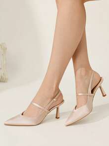 CUCCOO CHICEST Women's Pointed Toe Buckle Design Fashionable High Heels, Versatile For Daily Wear Valentine's Day