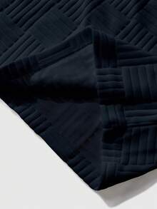 Manfinity Homme Men's Solid Color Casual Crew Neck Short Sleeve T-Shirt - Navy Blue - View 4