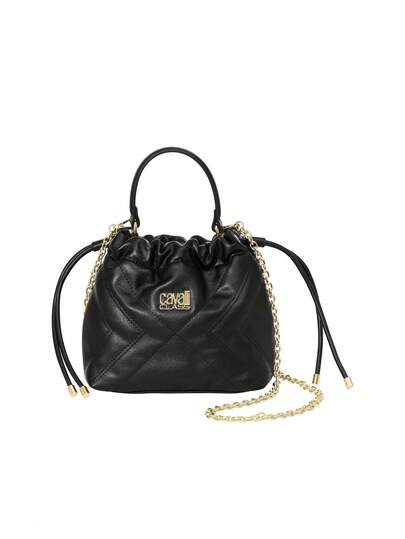 Cavalli Class Women's Chain Strap Bucket Bag Medium Black