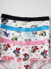 THE POWERPUFF GIRLS X SHEIN Women's Cute Cartoon Print Comfortable Panties - White - View 6