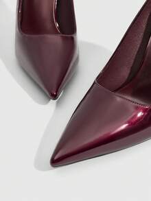 CUCCOO SZL Women Shoes Women's Pointed Stiletto Elegant Elegant Fashion Sexy Burgundy Women's High Heels Shoes Suitable For Parties Parties Banquets Nightclubs And Other Occasions Women's Shoes - Mirror burgundy - View 6